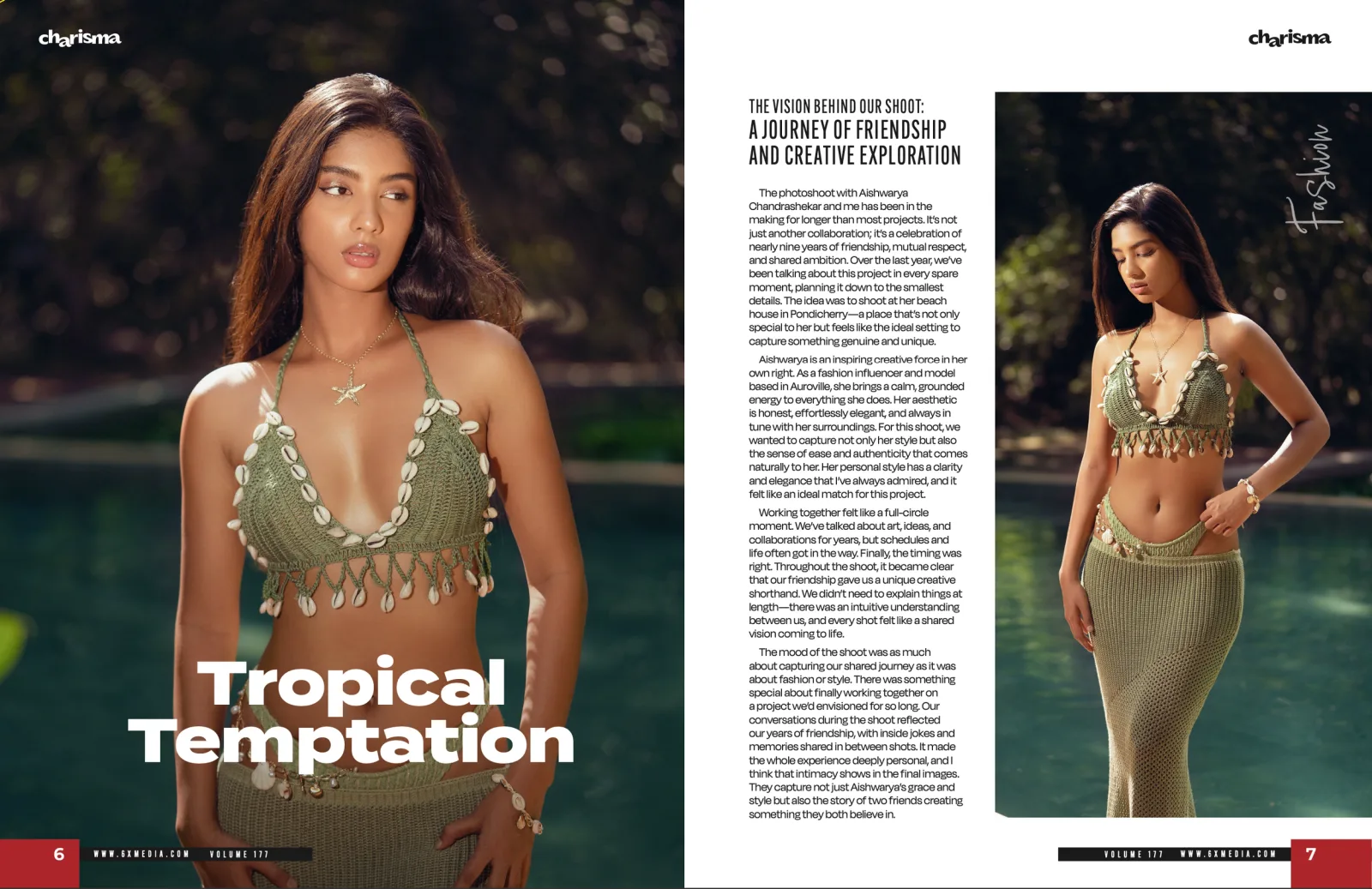 Charisma Magazine "Tropical Temptation" alternate cover, photographed by Shreyak Singh